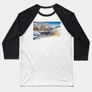 Winter In The Park - Infrared Baseball T-Shirt